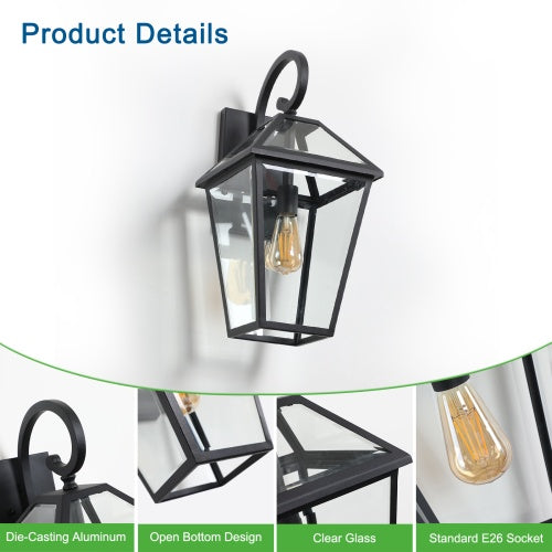 Lumisaxon | Modern Outdoor Waterproof Wall Lights Support Many Types Of Bulb-2 Packs