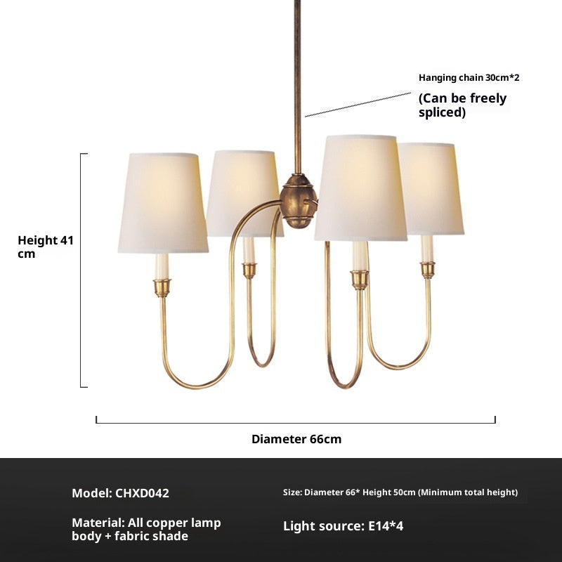 Lumisaxon | Copper Bedroom Chandelier Simple Living Room Dining Room Chandelier