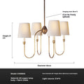 Lumisaxon | Copper Bedroom Chandelier Simple Living Room Dining Room Chandelier
