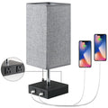 Lumisaxon | Table Lamp Linen Square Table Lamp Study Bedside Table Lamp