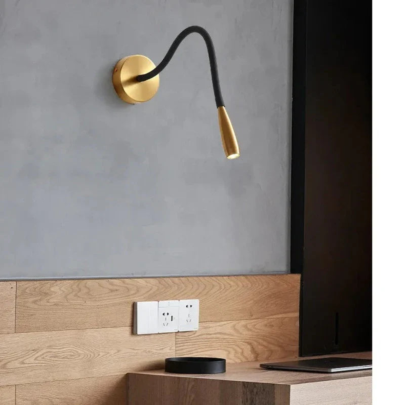 Lumisaxon | Hose Wall Lamp Bedside Led Copper Lamp