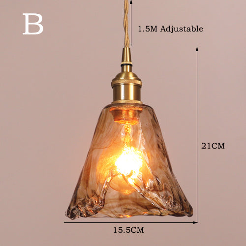 Lumisaxon | Vintage Brass Glass Chandelier