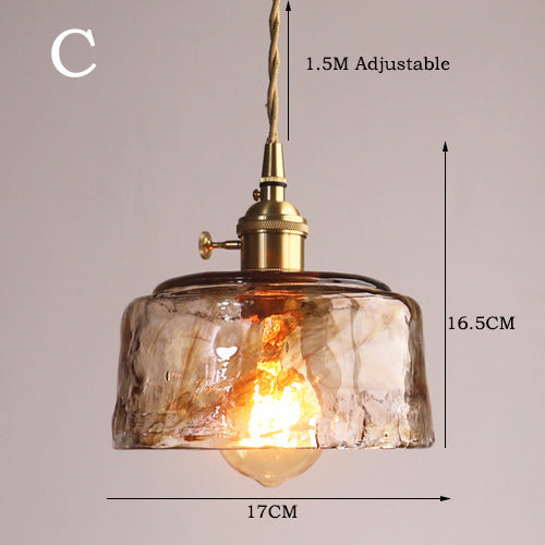 Lumisaxon | Vintage Brass Glass Chandelier