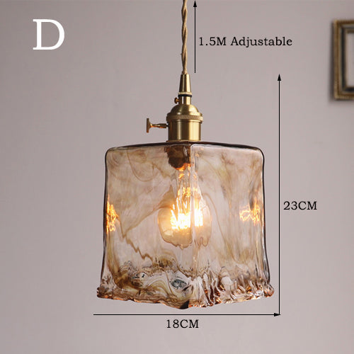 Lumisaxon | Vintage Brass Glass Chandelier