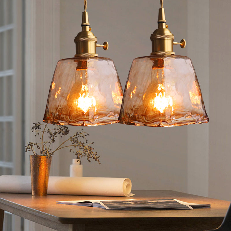 Lumisaxon | Vintage Brass Glass Chandelier
