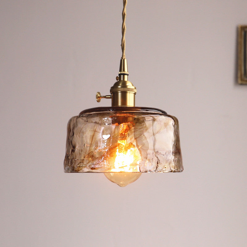 Lumisaxon | Vintage Brass Glass Chandelier