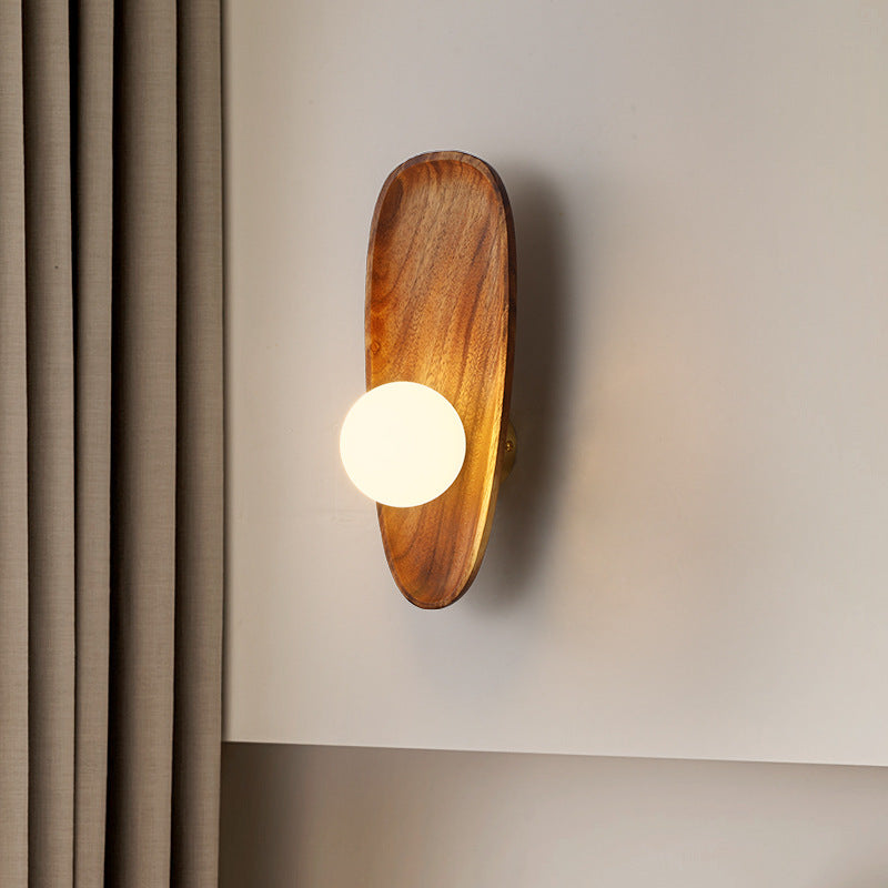 Lumisaxon | Minimalist Solid Wood Japanese Bedroom Wall Lamp Living Room Aisle Study