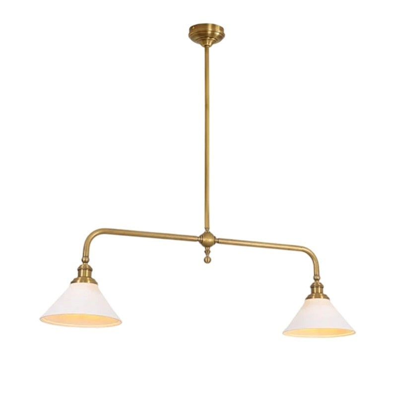 Lumisaxon | All Copper American Simple Retro Restaurant Kitchen Island Linear Chandelier