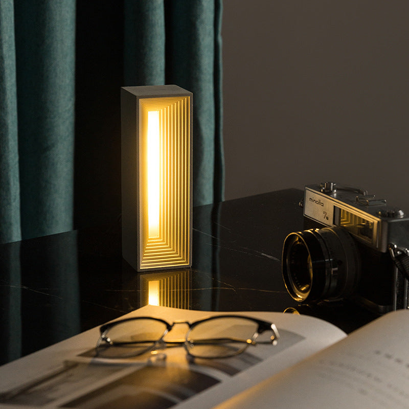 Lumisaxon | Table Lamp Concrete Building Night Light Gift