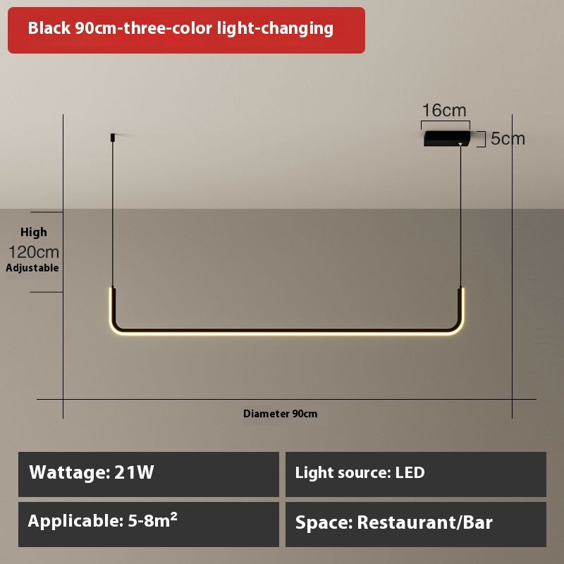 Lumisaxon | Led Chandelier Minimalist Strip Wide Pressure Lamp