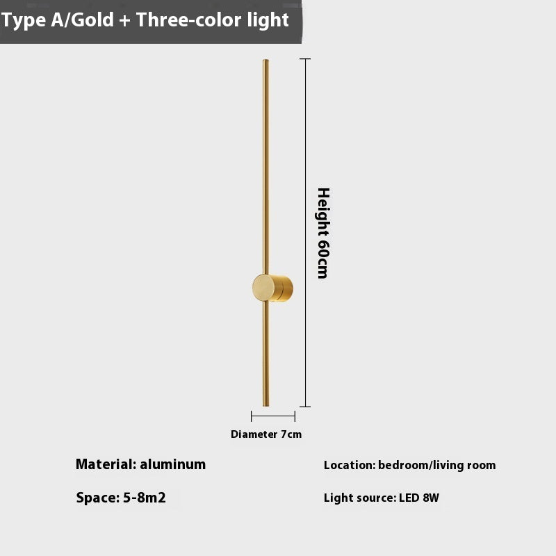 Lumisaxon | Rotatable Minimalist Strip Wall Lamp Living Room Wall Light Bulb