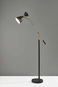 11" X 43"  X 66"  Black Metal Adjustable Floor Lamp