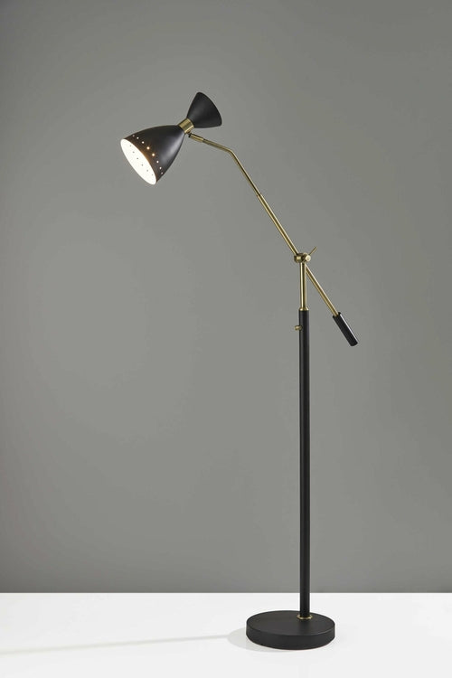 11" X 43"  X 66"  Black Metal Adjustable Floor Lamp