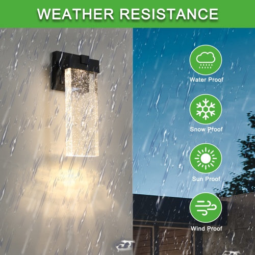 Lumisaxon | Outdoor Waterproof Transparent Led Crystal Wall Light Supports Many Types Of Bulb-2 Packs