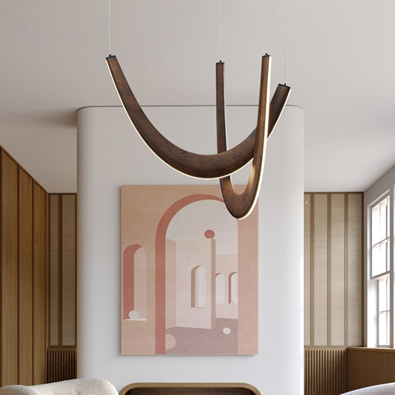 Lumisaxon | Artistic Living Room And Dining Room Minimalist Modern Solid-Wood U-Shaped Chandelier New Design
