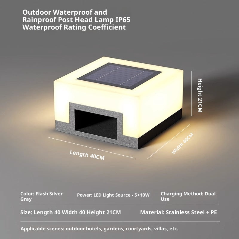 Lumisaxon | Outdoor Solar-Powered Stainless Steel Waterproof Courtyard Lights