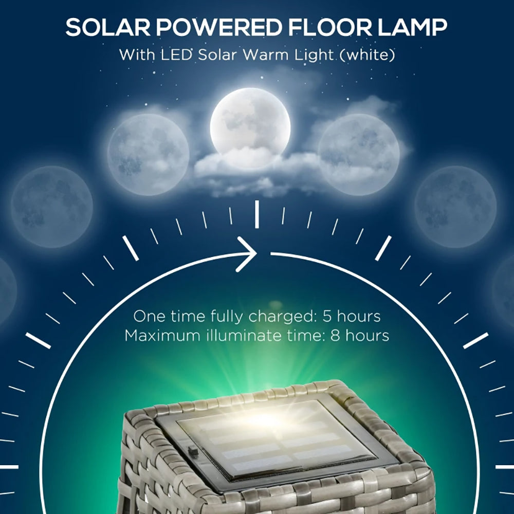Lumisaxon | Solar Floor Lamp, Outdoor Garden Lantern Pathway Light & Decorative Driveway Lighting With Auto Onoff Led Lights For Porch, Yard, Lawn, Courtyard, Deck, Gray, Tikt0K Prohibits Sales