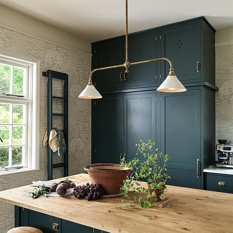 Lumisaxon | All Copper American Simple Retro Restaurant Kitchen Island Linear Chandelier