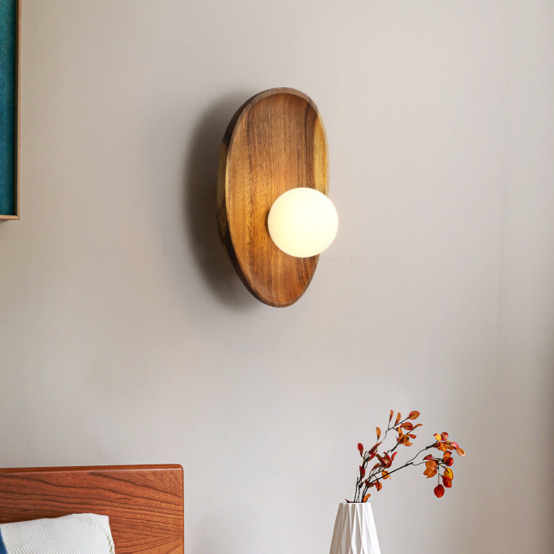 Lumisaxon | Minimalist Solid Wood Japanese Bedroom Wall Lamp Living Room Aisle Study