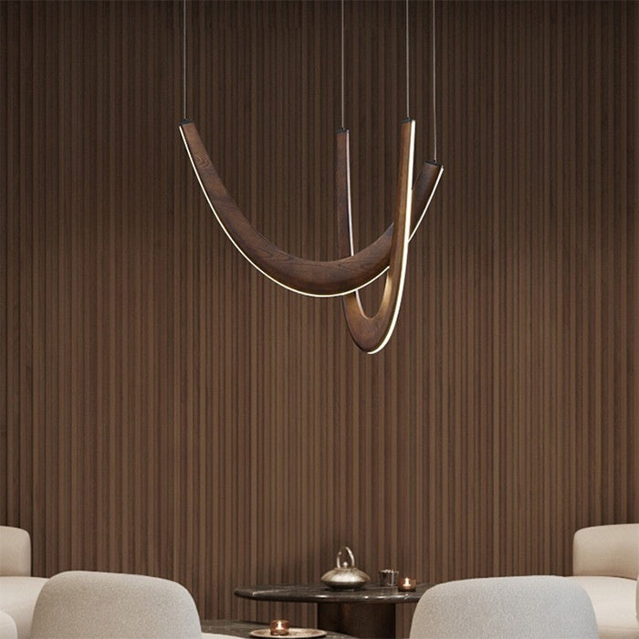 Lumisaxon | Artistic Living Room And Dining Room Minimalist Modern Solid-Wood U-Shaped Chandelier New Design