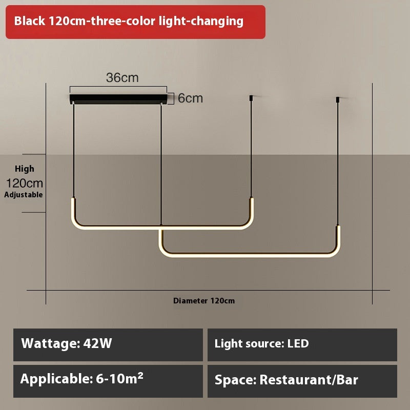 Lumisaxon | Led Chandelier Minimalist Strip Wide Pressure Lamp