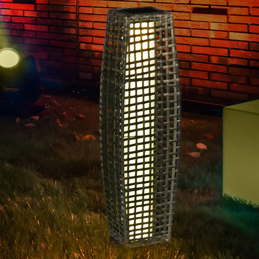 Lumisaxon | Solar Floor Lamp, Outdoor Garden Lantern Pathway Light & Decorative Driveway Lighting With Auto Onoff Led Lights For Porch, Yard, Lawn, Courtyard, Deck, Gray, Tikt0K Prohibits Sales