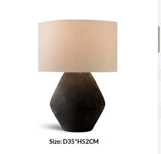 Lumisaxon | Wabi-Sabi Style Simple Table Lamp For Guesthouses Retro Mid-Century Zen-Luxury Decorative Sideboard Light Bedside Lamp