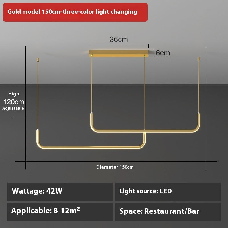 Lumisaxon | Led Chandelier Minimalist Strip Wide Pressure Lamp