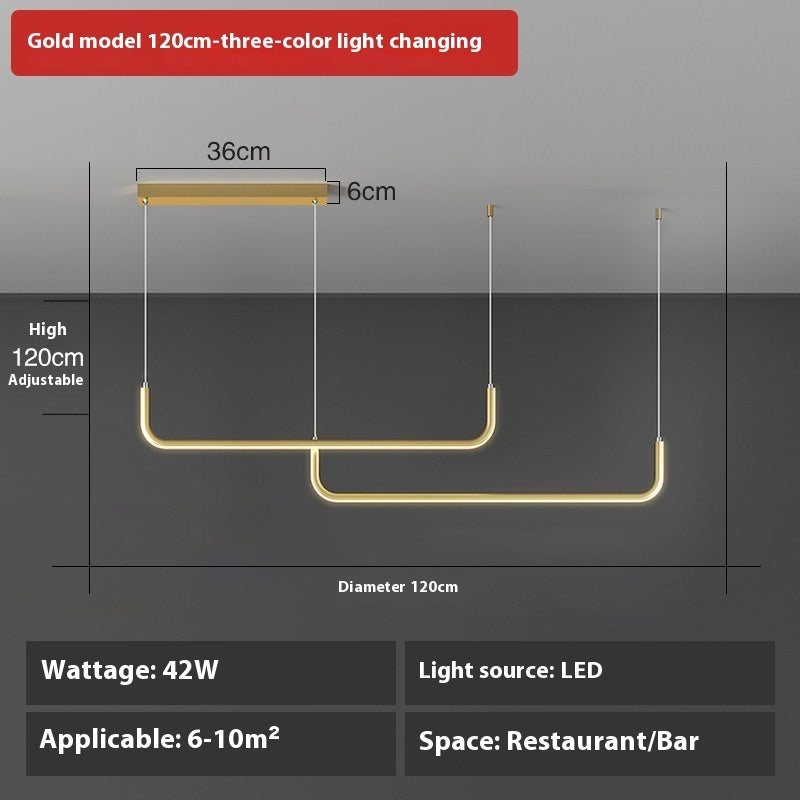 Lumisaxon | Led Chandelier Minimalist Strip Wide Pressure Lamp
