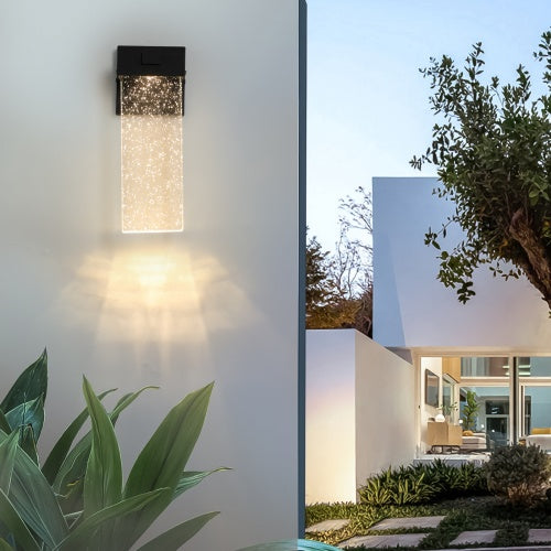 Lumisaxon | Outdoor Waterproof Transparent Led Crystal Wall Light Supports Many Types Of Bulb-2 Packs