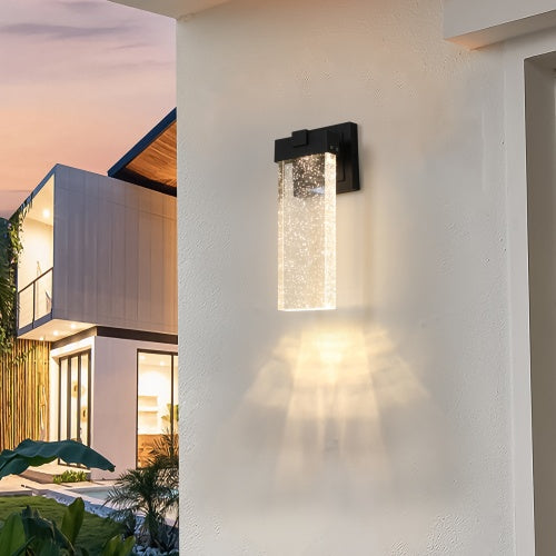 Lumisaxon | Outdoor Waterproof Transparent Led Crystal Wall Light Supports Many Types Of Bulb-2 Packs