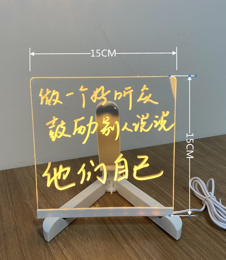 Lumisaxon | Acrylic Diy Note Board Led Night Light Message Board Holiday Lamp With 7Pens Usb Led Desk Lamp Note Daily Moment Painting Lamp