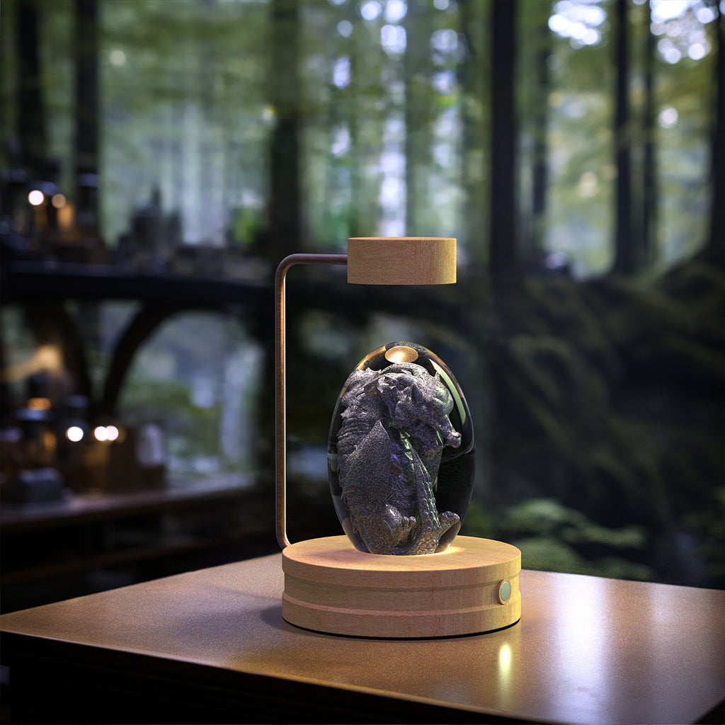 LumisAxon 3D Floating Magnetic Levitation Crystal Ball Night Light - Dandelion & Galaxy Sphere Desk Lamp, USB Rechargeable Touch Control Bedside Lamp, Unique Birthday Anniversary Gift for Her/Him