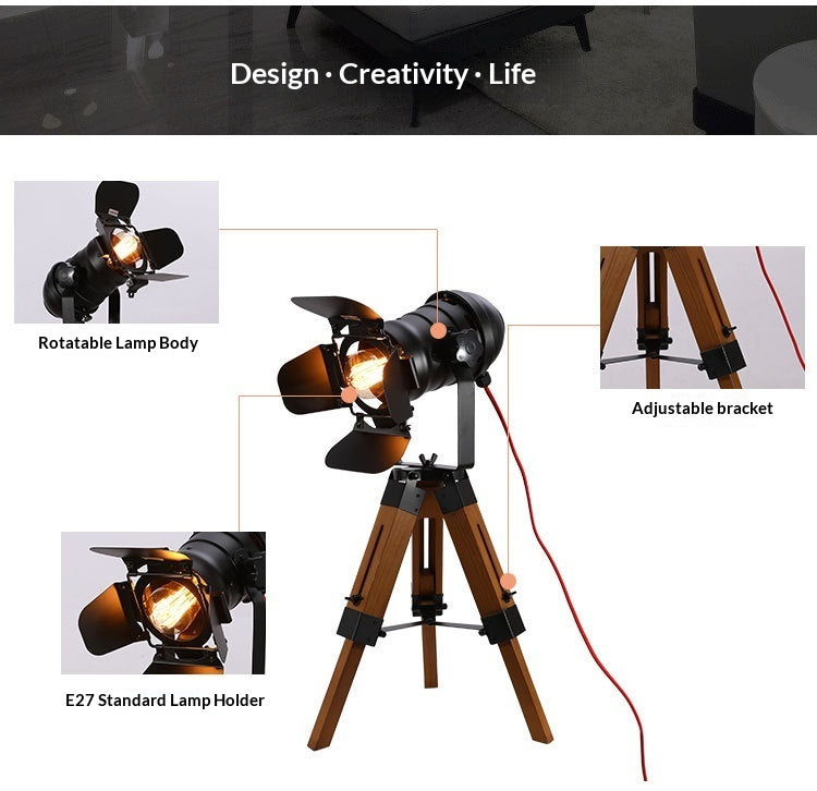 Lumisaxon | Artistic Vintage Solid Wood Fill Light Table Lamp