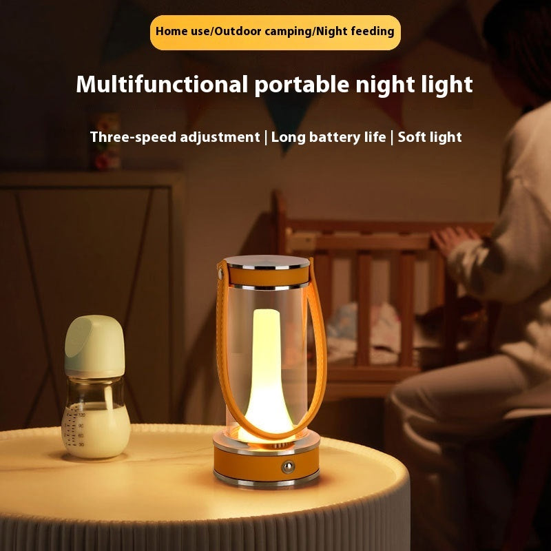 Lumisaxon | Rechargeable Atmosphere Camping Leather Portable Table Lamp