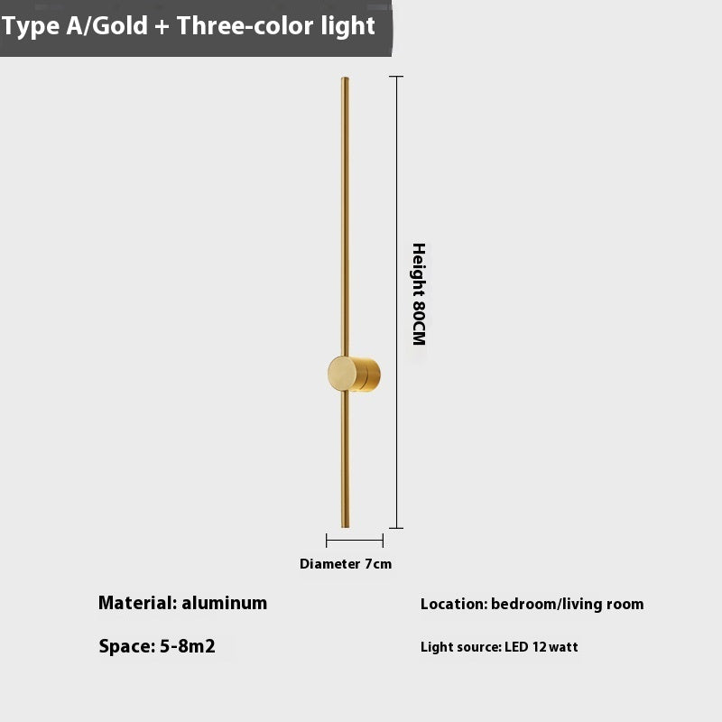 Lumisaxon | Rotatable Minimalist Strip Wall Lamp Living Room Wall Light Bulb
