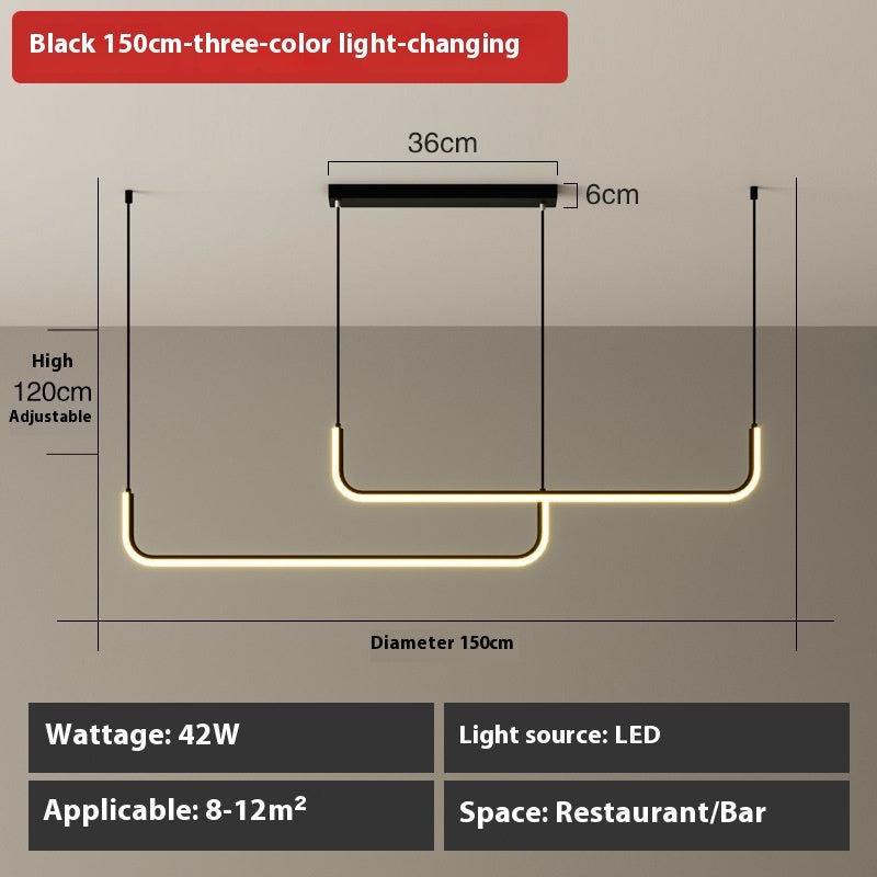Lumisaxon | Led Chandelier Minimalist Strip Wide Pressure Lamp