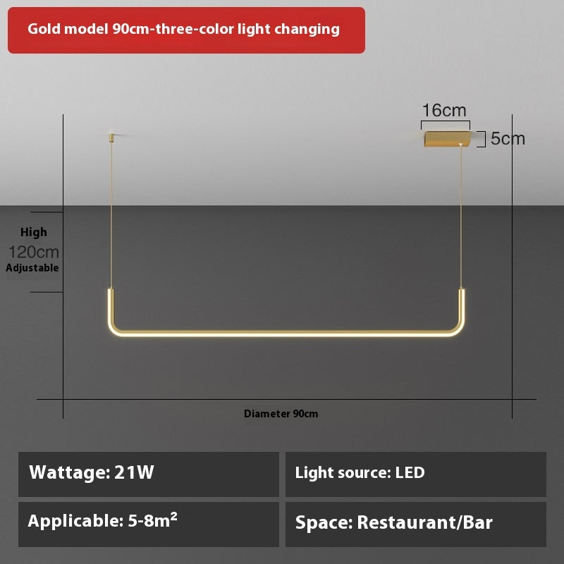 Lumisaxon | Led Chandelier Minimalist Strip Wide Pressure Lamp