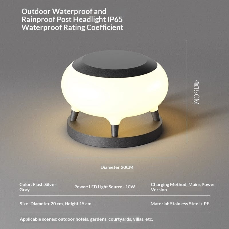 Lumisaxon | Outdoor Solar-Powered Stainless Steel Waterproof Courtyard Lights