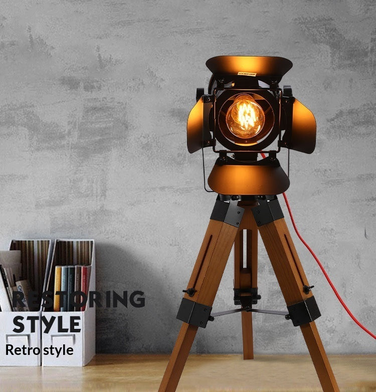 Lumisaxon | Artistic Vintage Solid Wood Fill Light Table Lamp