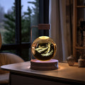 LumisAxon 3D Floating Magnetic Levitation Crystal Ball Night Light - Dandelion & Galaxy Sphere Desk Lamp, USB Rechargeable Touch Control Bedside Lamp, Unique Birthday Anniversary Gift for Her/Him