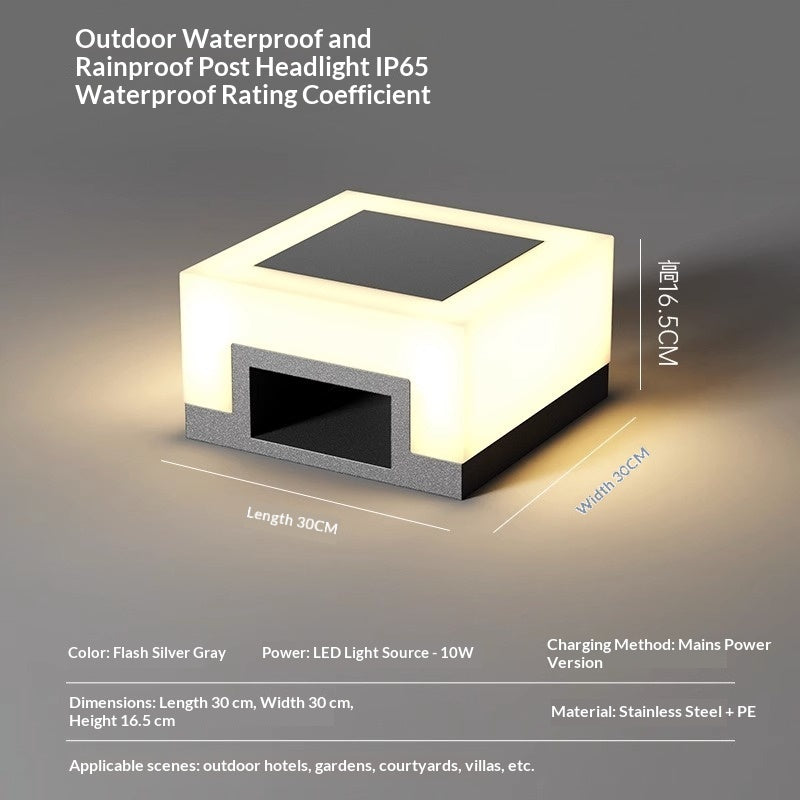 Lumisaxon | Outdoor Solar-Powered Stainless Steel Waterproof Courtyard Lights