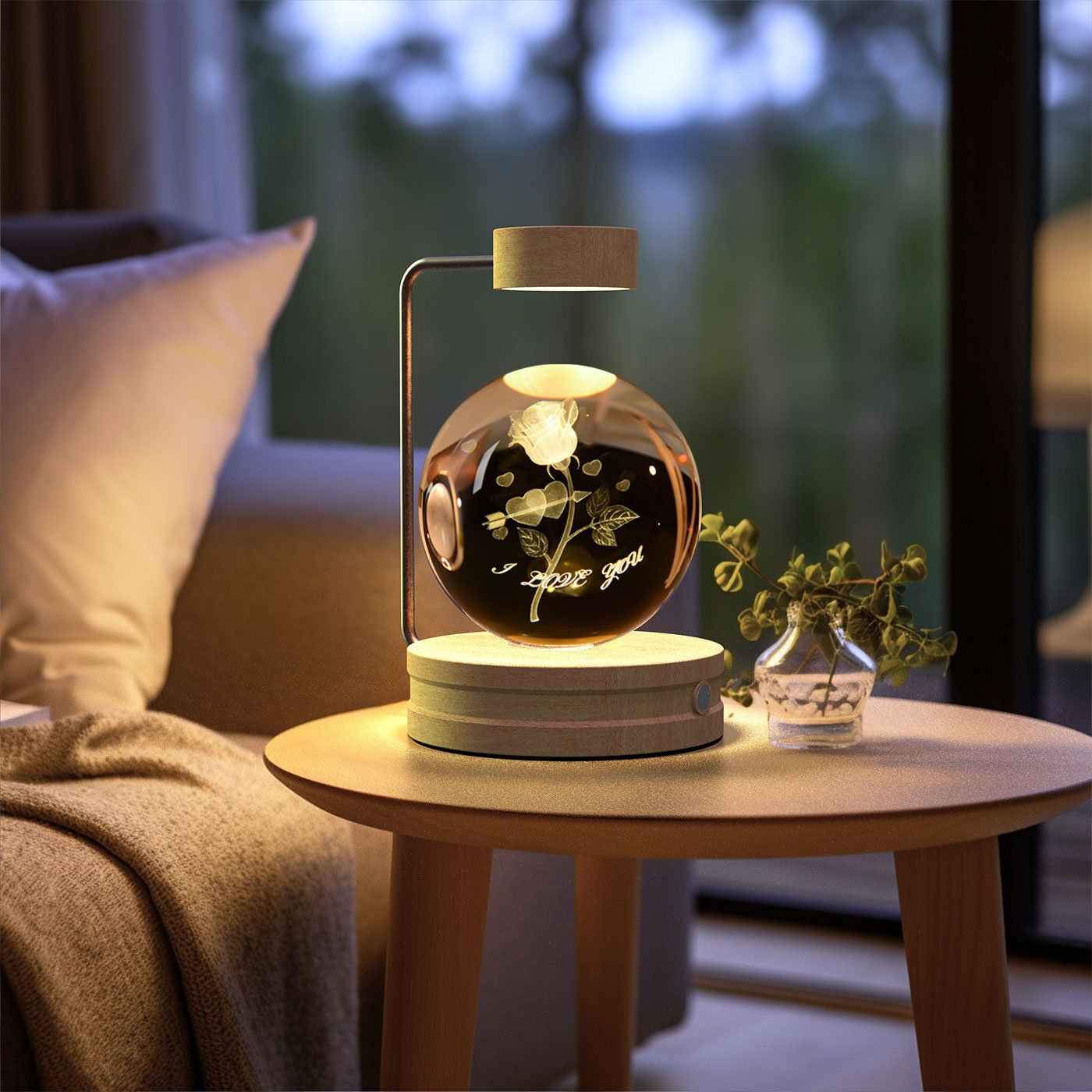 LumisAxon 3D Floating Magnetic Levitation Crystal Ball Night Light - Dandelion & Galaxy Sphere Desk Lamp, USB Rechargeable Touch Control Bedside Lamp, Unique Birthday Anniversary Gift for Her/Him