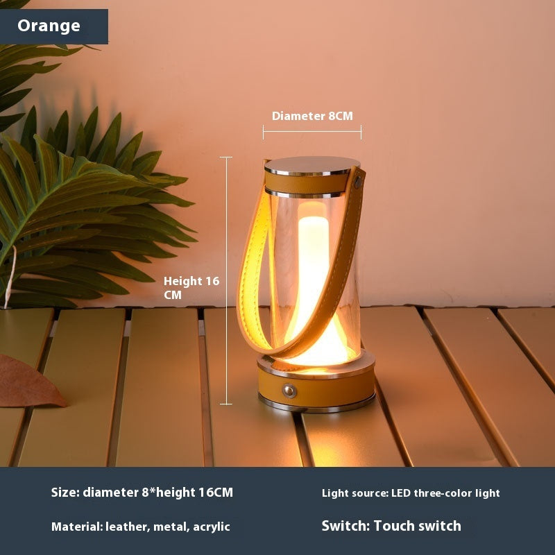 Lumisaxon | Rechargeable Atmosphere Camping Leather Portable Table Lamp