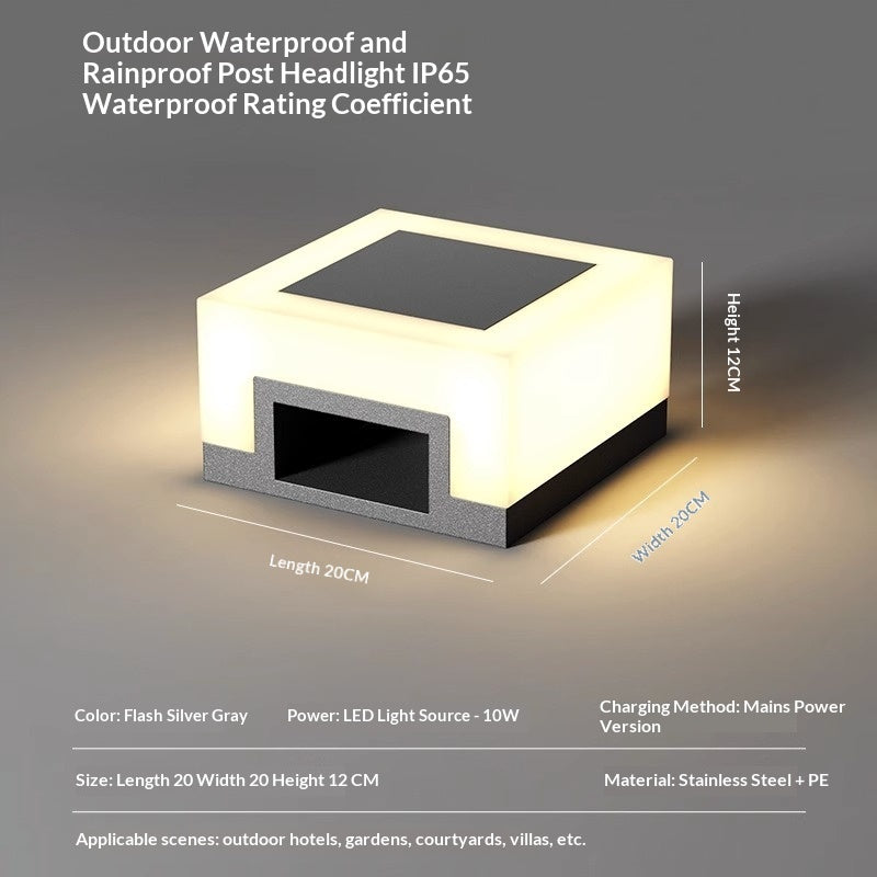 Lumisaxon | Outdoor Solar-Powered Stainless Steel Waterproof Courtyard Lights