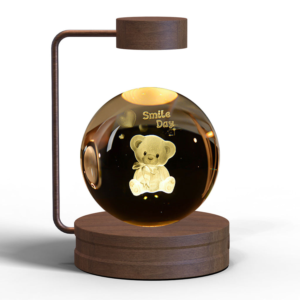LumisAxon 3D Floating Magnetic Levitation Crystal Ball Night Light - Dandelion & Galaxy Sphere Desk Lamp, USB Rechargeable Touch Control Bedside Lamp, Unique Birthday Anniversary Gift for Her/Him