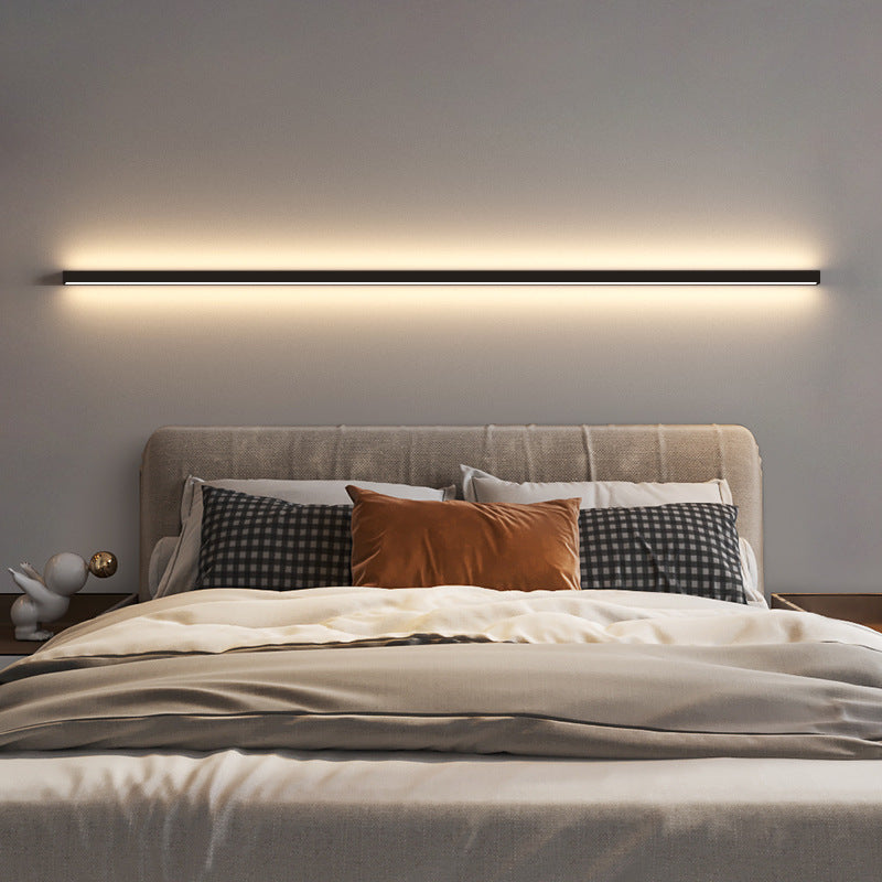 Modern Linear LED Wall Sconce - Minimalist Bedroom Headboard Night Light, Long Strip Ambient Lighting for Living Room & Hallway - LumisAxon