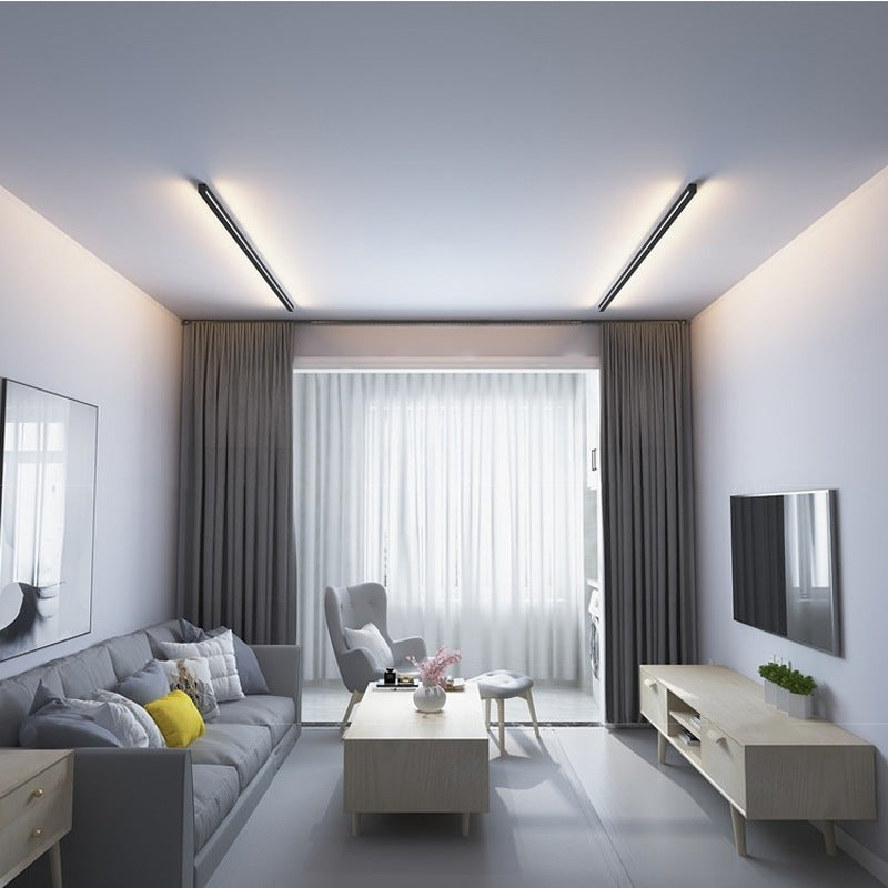 Modern Linear LED Wall Sconce - Minimalist Bedroom Headboard Night Light, Long Strip Ambient Lighting for Living Room & Hallway - LumisAxon