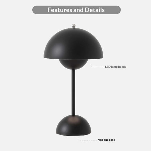 Flower-bud Table Lamp Vintage Girly-style Rechargeable Ambient Decorative Lamp For Bedroom Bedside