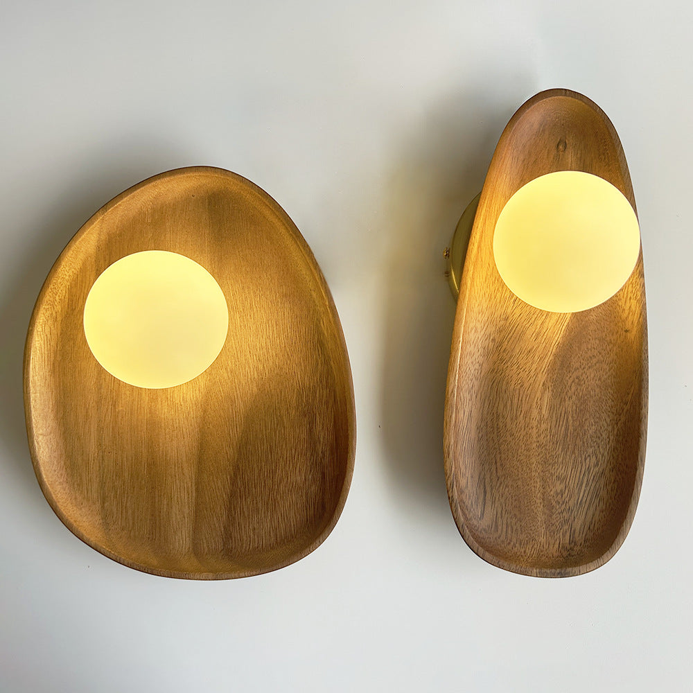 Lumisaxon | Minimalist Solid Wood Japanese Bedroom Wall Lamp Living Room Aisle Study
